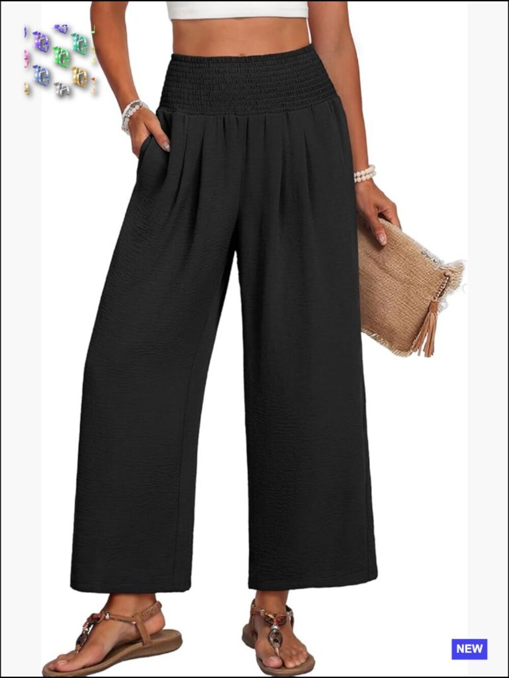 High Waisted Wide Leg Palazzo Pants with Pockets Lounge Trousers Trendy
